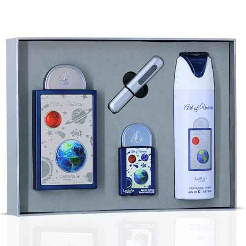 Lattafa Pride Art Of Universe For Unisex 3 Piece Gift Set (3.4 Fl Oz EDP + 0.65 Fl Oz EDP + 6.67 Fl Oz Deo)