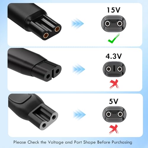 Vancle 15V USB Charger Cable Fit for Philips HQ Series HQ8505£¬N orelco 9000 7000 5000 3000 Series, USB-C Power Cord for Oneblade Electric Shaver Razor N orelco QP6510, QP6520, QP6530, QP6550, HC9450