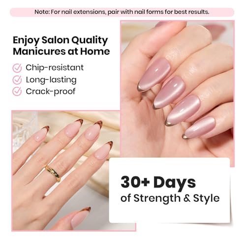 Beetles Builder Gel with Base & Top Coat - Clear, HEMA-Free, 3 Pcs (Variation B)