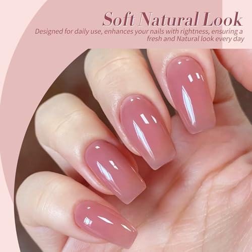 Born Pretty Sheer Jelly Nude Pink Gel Nail Polish Set - 6 Pcs, 7ml