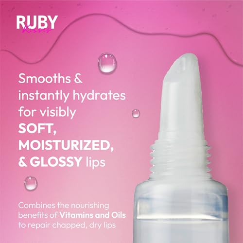 Hydrating Lip Oil Treatment Gloss - 3 Pack, Vitamin E & Jojoba, Lightweight, Repair & Protect Dry Lips - 0.33 Fl Oz