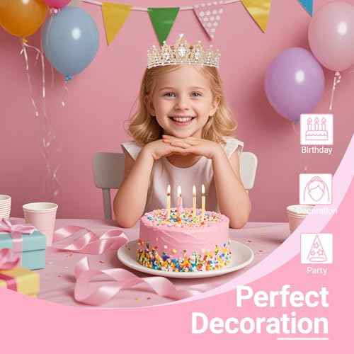 Tiara Crown for Women, Headband Hair Accessories for Birthday Wedding Party Costume