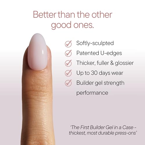 Celebritips Press On Nails - Extra Short Almond, Bare Milk, 32 Nails Kit