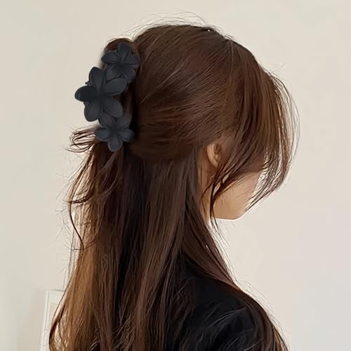 Flower Hair Clips Hawaiian Matte Hair Clips Cute Hibiscus Flower Large Claw Clips Strong Hold Non-Slip Hair Accessories for Women Girls Styling Beach Claw Clip for Thick Thin Hair Barrettes 4Pcs