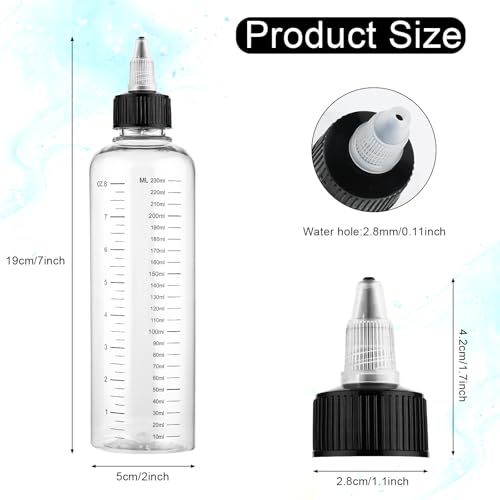 Hair Dye Applicator Bottles 2 Pcs 8.5oz with Graduated Scale