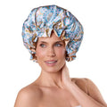Bounce Curl Reversible Satin Night Cap for Curly Hair - Blue, Adjustable Bonnet