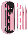 Difenni Dual-Head Rhinestone Picker Pen Set with Wax Tips & Tweezers