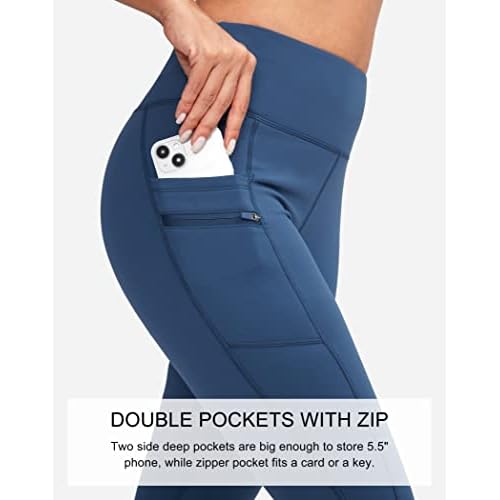 G Gradual Women's Fleece Lined Winter Leggings with Pockets Water Resistant High Waisted Thermal Warm Pants Running Hiking