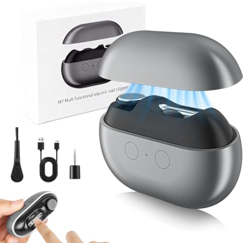 Electric Nail Clipper for Seniors & Kids, 2-Speed with LED Light