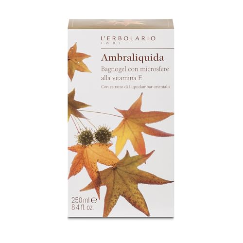 L'Erbolario Shower Gel ? Bath Gel with Vitamin E Micro-Spheres ? Protecting and Toning Body Wash with Liquidambar Extract ? Ambraliquida - 8.4 oz