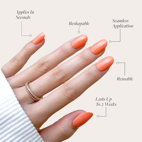 Glamnetic Apricot Press-On Nails | 30 Nail Kit in 12 Sizes
