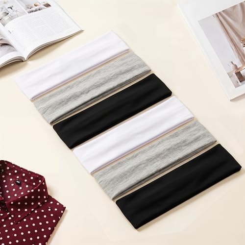6 Pcs Women's Elastic Hair Headbands - Fashionable Non-Slip Hair Accessories
