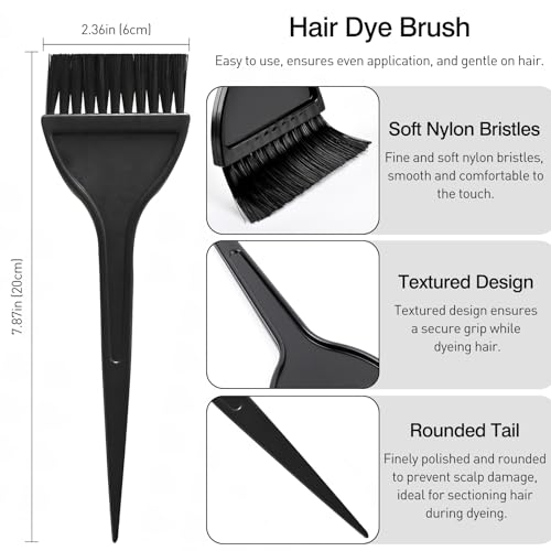 Hair Highlighting Kit - 3 Flat Combs & Brush for Home Salon