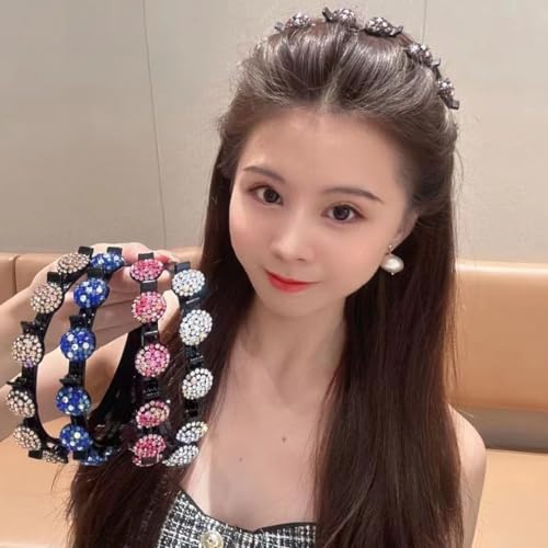 JEBELE 3-in-1 Braided Headband for Women - Hair Clip for Updos & Flyaways, Buns & Twist Hairstyles, Stylish Hair Accessory, Dark Purple, One Size