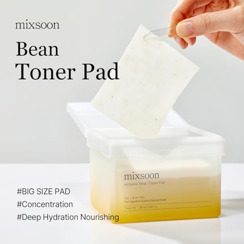 mixsoon Bean Toner Pad,Moisturizing, Elasticity,Exfoliation, Bean Extracts, Cotton Pad (280ml/9.46fl.oz/70 Sheets)