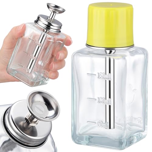 6oz Glass Push Down Pump Dispenser - Nail Polish Remover Bottle