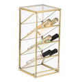 ELLDOO Rollerball Perfume Organizer, 4 Compartment Clear Glass Perfume Storage Holder Vintage Beauty Scent Holder, Metal Makeup Lipgloss Lipstick Display Case