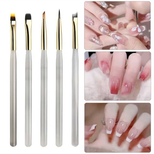 5-Piece Professional Nail Art Brush Set for French Tips & Ombre