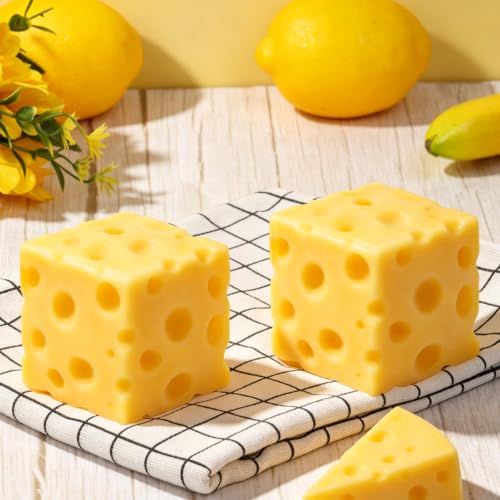 FOIMAS 2pcs Cheese Squishy Toy - Stress Relief Fidget Cube