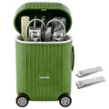8-Piece Mini Manicure Set in Olive Green Travel Case