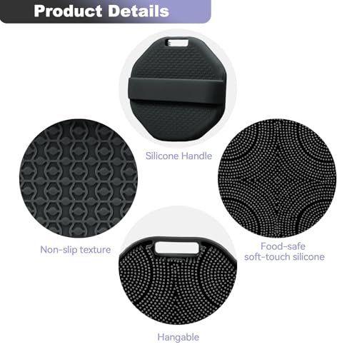 2-Pack Silicone Body Scrubber with Non-Slip Handle