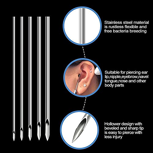 Rayyl 43Pc Professional Body Piercing Kit with Needles & Clamps