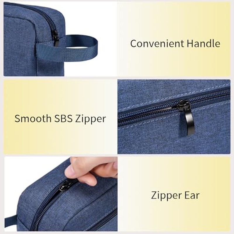 Water-Resistant Travel Toiletry Bag with Carry Handle - Compact Cosmetic Organizer for Men & Women