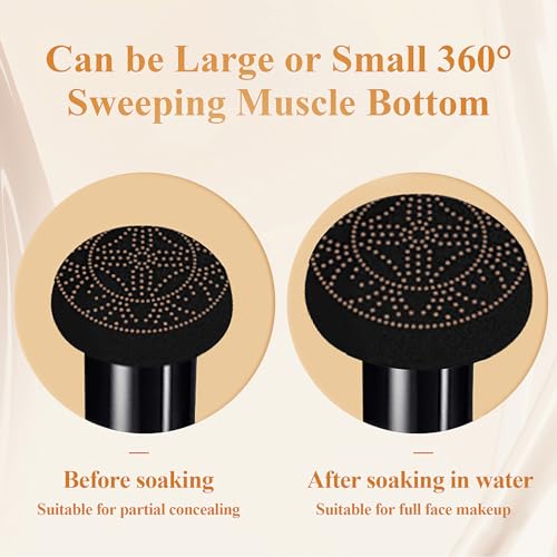 Mushroom Head Air Cushion CC Cream - Moisturizing & Oil Control BB Cream Foundation Create Long-Lasting, Waterproof Makeup Base Primer, Concealer Full Coverage for All Skin Types (Buff Beige)