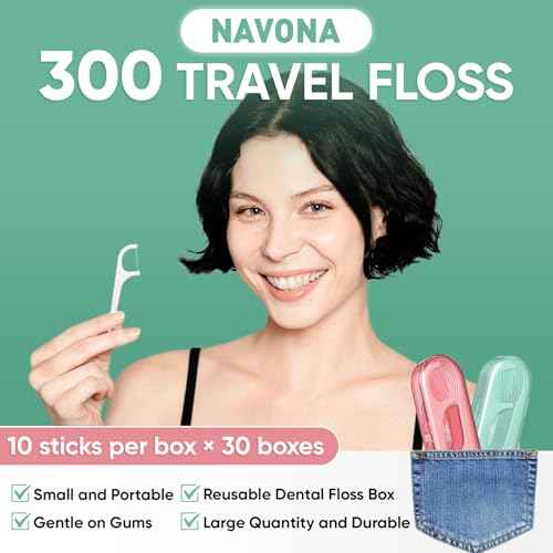300 Dental Floss Picks, 30 Packs Dental Flossers with Floss Pick Case, Stocking Stuffers Adults, Bulk Stocking Stuffers for Adults, Party Favors Adult