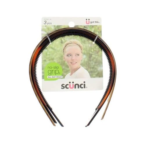 Scunci No Slip Grip Skinny Head Bands, 3 pk