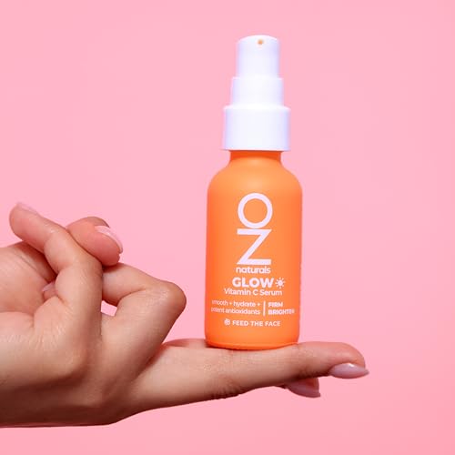 OZNaturals Glow Vitamin C Serum for Face - Brightening Anti Aging Serum with Hyaluronic Acid, Green Tea, and Vitamin E - Targets Age Spots - 1 oz