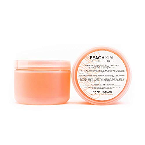Tammy Taylor Natural Sugar Scrub for Body, Hands, Elbows, Knees, Heels and Feet, Peach Spa Essential Oil Exfoliating Body Scrub for Women and Men, Moisturizing Bath Scrub for Skin Care and Body Care