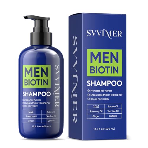 Svvimer Biotin Hair Thickening Shampoo for Men, 13.5 Fl Oz