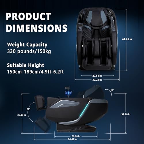 HealthRelife 4D Full Body Massage Chair Zero Gravity Recliner