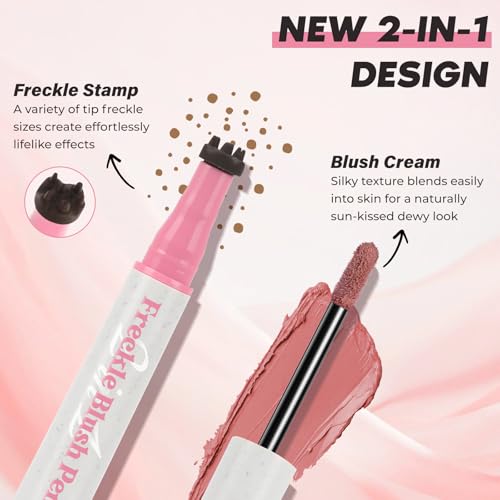 2-in-1 Freckle Pen & Liquid Blush - Waterproof Face Makeup