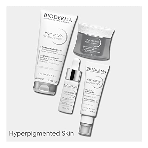 Bioderma Pigmentbio Foaming Face Cream - Brightening and Moisturizing Cleanser - Face Exfoliator for Skin Prone to Visible Spots