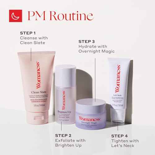 Womaness Let's Neck Firming Serum - Hydrates, Lifts, and Smoothes with Cooling & Massaging Roller Applicator - Cream for Women to Smooth Wrinkles & Tightening Sagging Skin - 50ml Roller