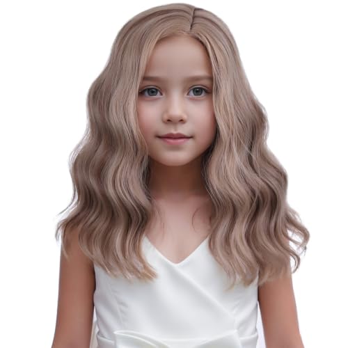 DUDUWIG Blonde Brown Kids Wig - Short Curly Synthetic Hair for Cosplay