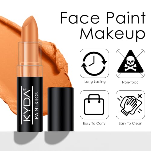 2pcs Orange Body Paint Stick & Lipstick - Waterproof Face & Eyeblack Makeup