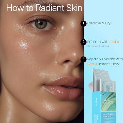 A+B Exfoliating & Repair Face Pads 10 Tx - 2-Step Acid Peel Serum Treatment with Glycolic, Salicylic, Kojic Acid & Retinol Hyaluronic Peptides for Smooth Skin, Pore Minimizer, Hyperpigmentation