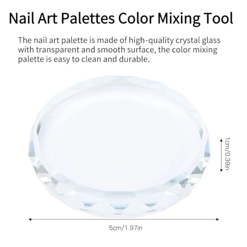 2pcs Crystal Glass Nail Art Palette - Color Mixing Tool