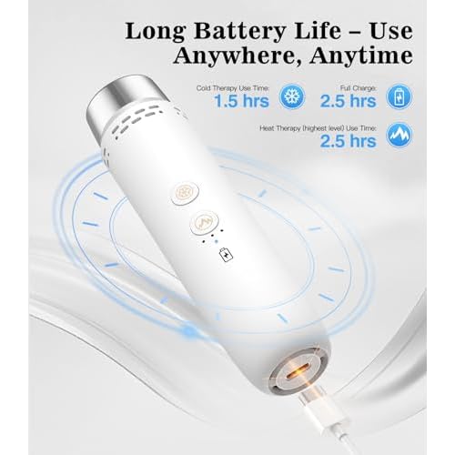 Depuffing Wand, 2-in-1 Cold and Heat Eyes & Face Depuffing Wand, Face Ice Roller for Puffiness, Dark Circles, Skin Radiance, Adjustable Temperature Facial Massager Tool for Women Men Skincare