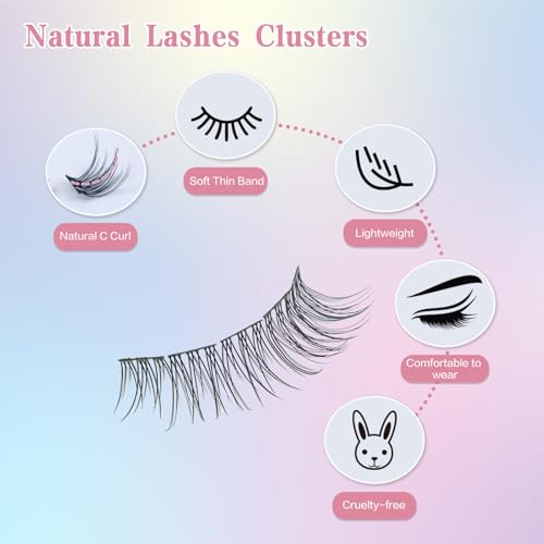 Gekinye Natural Wispy Lash Clusters - 120 Pcs DIY Extensions 10-14mm