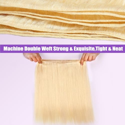 613 Blonde Straight Human Hair Bundles 22 Inch 100g