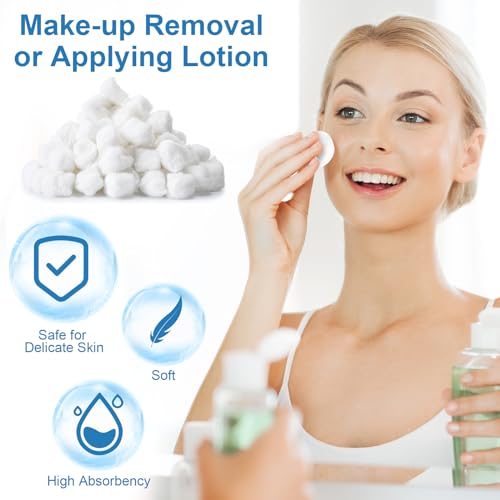 Soft Pure Cotton Balls Bulk (2000 Count) - Skincare & First Aid