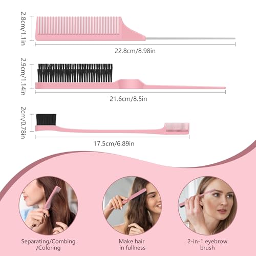 Curl Defining Brush Set - 4pc Hair Comb Kit for Curly Hair