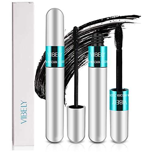 2-Pack Waterproof Mascara with 4D Silk Fiber – Lengthening & Thickening
