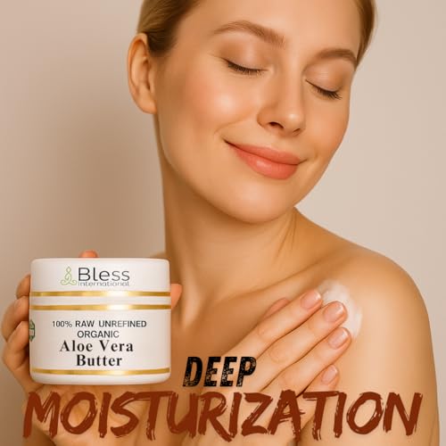 Organic Raw Aloe Vera Butter - 100% Pure & Unrefined 4oz | Grade A Skin Moisturizer for Face, Body & Hair