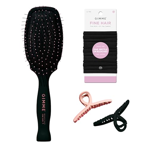 Gimme Fine Hair Elastic Bands - 12 Pack Black