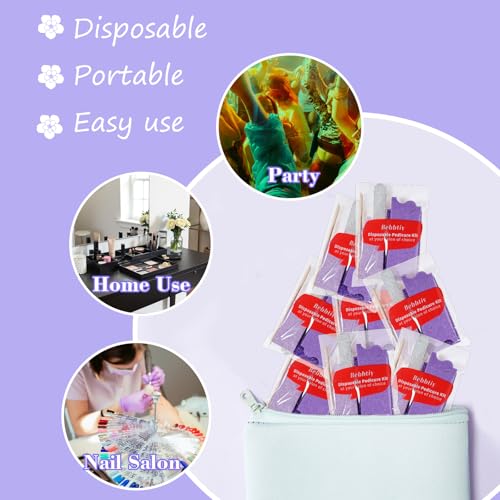 Bebbtiy 5-in-1 Disposable Pedicure & Manicure Kit Set with 80/100 Grit (20 Count)